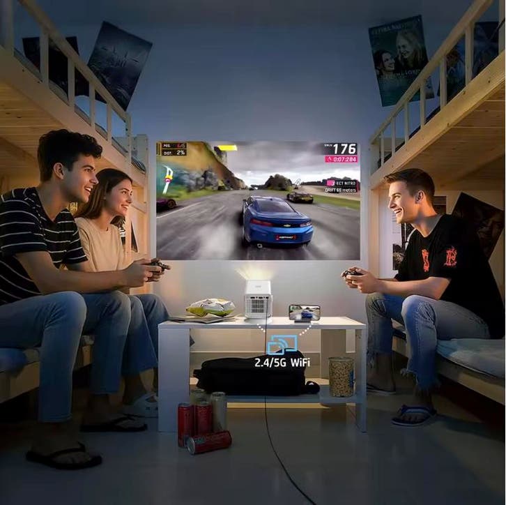 HD Projector 720P Android14 Wifi6 BT5.4 Compact Home Cinema, Audio, Tv en Foto, Diaprojectors, Nieuw, Verzenden
