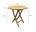 Klaptafel 80 cm achtkantig teak, Ophalen of Verzenden, Nieuw, Teakhout