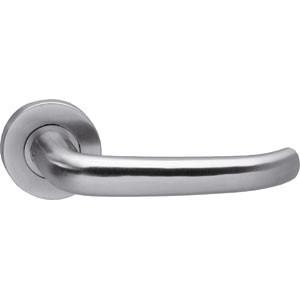 Intersteel enkele deurklink rechts Sabel op rond rozet rvs, Verzenden, Nieuw