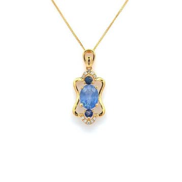 Ketting met hanger - 14 karaat Geel goud - 1.39ct. tw.