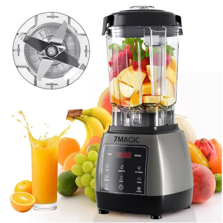 Blender 2000W 2L Smoothie Maker 6 RVS Messen Timer, Witgoed en Apparatuur, Blenders, Nieuw, Verzenden