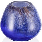 Kaarsenhouder | FUSION BLUE | Glas | Donkerblauw/Bruin |, Verzenden, Nieuw in verpakking