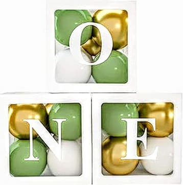 Drie letter ballon blokken One wit inclusief 18 ballonnen, Kinderen en Baby's, Overige typen, Nieuw, Sweet-One, Verzenden