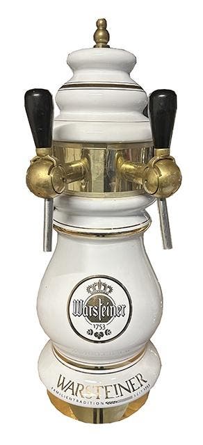 Occasion - Warsteiner porseleinen tapzuil 2 kraans, Ophalen of Verzenden