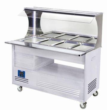Bain Marie Wandbuffet 4 x 1/1 GN Wit HorecaTraders, Verzenden, Nieuw in verpakking