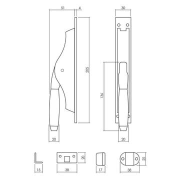 Intersteel set pomp-espagnolet Ton 400 incl. stangenset, Verzenden, Nieuw