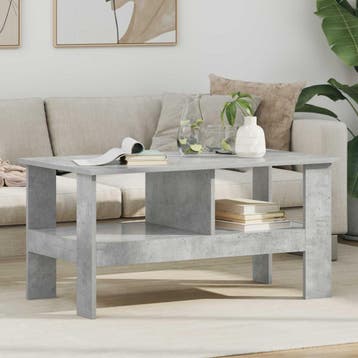vidaXL Salontafel Beton Grijs 90 x 50 x 45 cm Bewerkt hout, Huis en Inrichting, Tafels | Salontafels, Verzenden, Nieuw, Overige houtsoorten