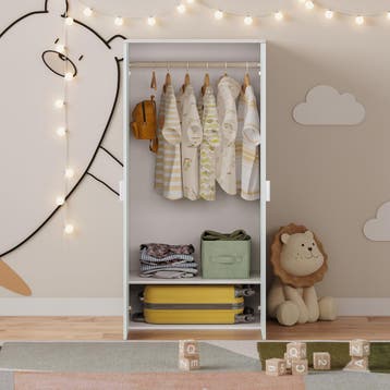 Kinderkast Sandnes 2-deurs 123x60x40 cm wit en mintgroen [en, Verzenden, Nieuw