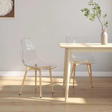 vidaXL Eetkamerstoelen 2 st PET transparant, Huis en Inrichting, Stoelen, Verzenden, Nieuw