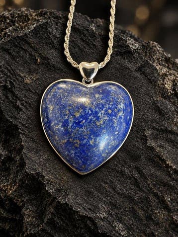 Lapis Lazuli Hanger van S925 sterlingzilver - Hoogte: 3.74