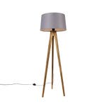 Landelijke tripod vintage hout met linnen kap donkergrijs, Verzenden, Nieuw, Hout, Landelijk