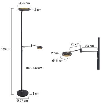 Steinhauer vloerlamp Turound LED 2663ZW 2dekansje, Ophalen, Overige materialen, 100 tot 150 cm, Nieuw