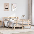 vidaXL Bedframe met hoofdbord massief grenenhout 120x190 cm, Huis en Inrichting, Slaapkamer | Bedden, Bruin, Verzenden, Nieuw