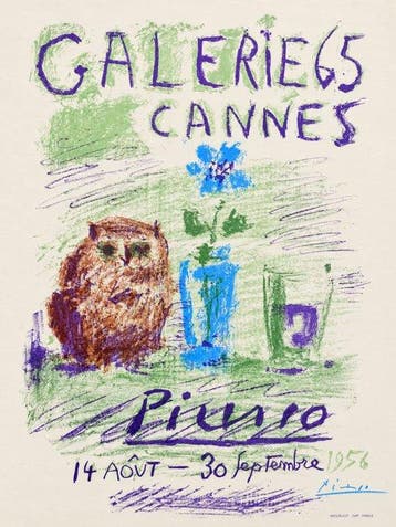 Pablo Picasso (1881-1973) - Galerie 65, Cannes (Hibou, verre
