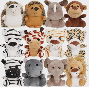 12-36 Stuks Kleine Safari Knuffeldieren - 12cm Jungle Dieren, Verzenden, Nieuw