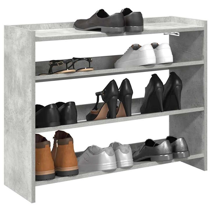 vidaXL Schoenenrek 80x25x62 cm bewerkt hout betongrijs, Huis en Inrichting, Kasten | Schoenenrekken, Nieuw, Verzenden