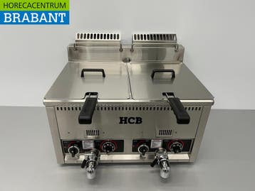 RVS Dubbele Friteuse Frituur 2 x 21 liter PROPAAN gas Horeca, Ophalen of Verzenden, Nieuw in verpakking