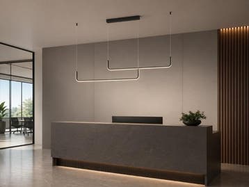 Veiling - Hanglamp Zand Zwart Duo Lijn 40W LED CCT 3 Kleur +, Nieuw