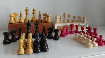 Kolekcjonerskie Szachy Duskie „Knubbel” - Schaakspel - Hout