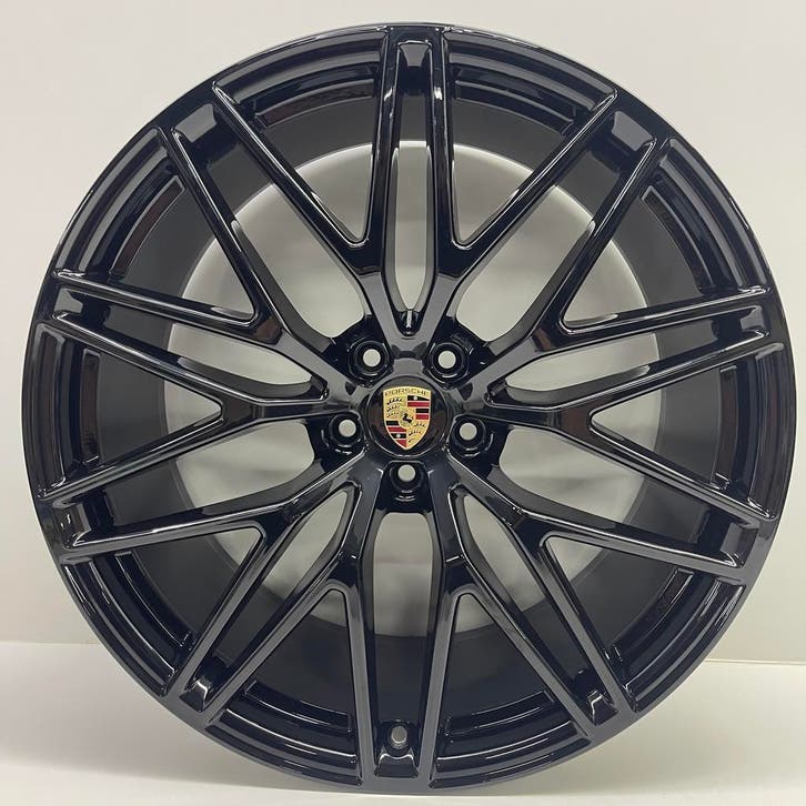 Porsche Macan III ORIGINELE 21 RS Spyder zwart met banden, Auto-onderdelen, Banden en Velgen, 21 inch, Zomerbanden, 295 mm, Personenwagen