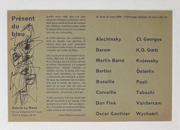 Corneille (1922-2010) - Dessin à lencre Présent du bleu