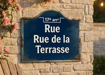 ***Replica RUE DE LA TERRASSE*** – Frans straatbord voor