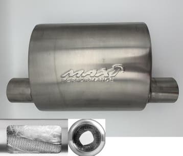 MAX Spiral Straight Flo Performance rvs uitlaat demper 2,5, Ophalen of Verzenden, Nieuw