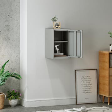 Metalen wandkast Burlöv 50x33x35 cm grijs [en.casa], Verzenden, Nieuw