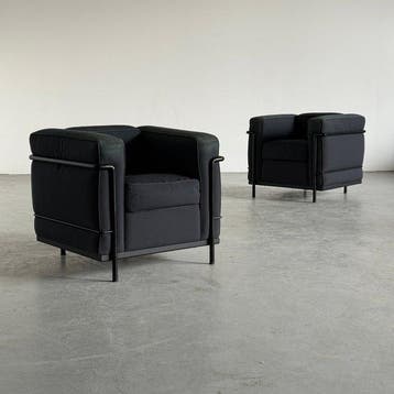 Cassina - Le Corbusier - Fauteuil (2) - LC2 - Textiel,