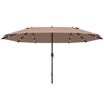 TRUUSK Grote Ovale Tuinparasol 440 x 260 cm - Met LED-verlic, Verzenden