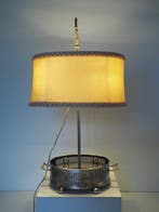 Tafellamp - Vintage Engelse Bouilotte Zilveren Lamp -