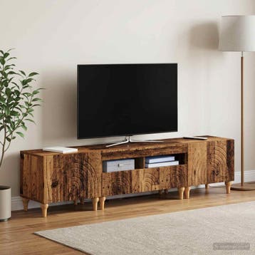 vidaXL 3-delige LED TV-kast Oud hout Bewerkt hout, Minder dan 50 cm, Verzenden, Nieuw, Minder dan 100 cm