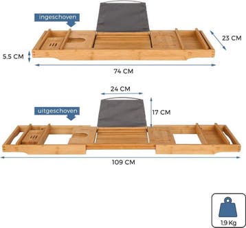 2dekans | LifeGoods Badplank - Uitschuifbaar - voor in Bad -, Huis en Inrichting, Ophalen of Verzenden, Zo goed als nieuw, Bruin