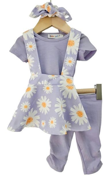 Baby meisjes kledingsetje paars met bloemetjes, Verzenden, Nieuw, Overige maten