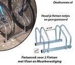 Fietsenrek voor 2 Fietsen met Vloer en Muurbevestiging, Fietsen en Brommers, Fietsaccessoires | Overige Fietsaccessoires, Verzenden