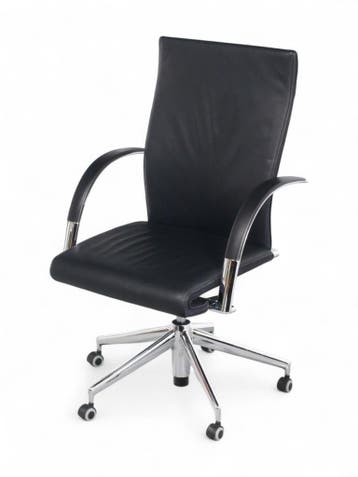 Ahrend 350 bureaustoel, zwart leder, Huis en Inrichting, Bureaustoelen, Ophalen of Verzenden, Nieuw