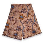 Afrikaanse stof - Zalmkleurige Flower stems - 100% katoen -, Hobby en Vrije tijd, Stoffen en Lappen, Ophalen of Verzenden, Nieuw