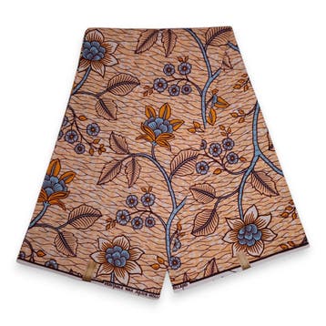 Afrikaanse stof - Zalmkleurige Flower stems - 100% katoen -, Ophalen of Verzenden, Nieuw