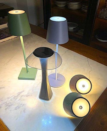 Tafellamp (5) - Plastic, Metaal - oplaadbare LED