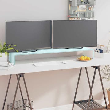 vidaXL TV-meubel/monitorverhoger 110x30x13 cm glas groen, Huis en Inrichting, Kasten | Televisiemeubels, 100 tot 150 cm, Verzenden