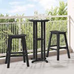 vidaXL Tuin Bar Set 3 pcs Zwart HDPE, Verzenden, Nieuw, 3 zitplaatsen