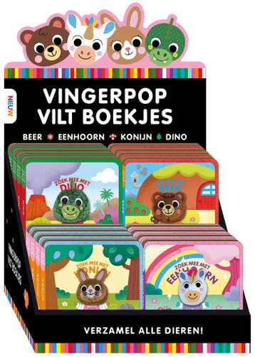 Display Kijk, Voel & Vind Vingerpop Viltboekjes 4 X 4 Ex. |, Ophalen of Verzenden, Nieuw