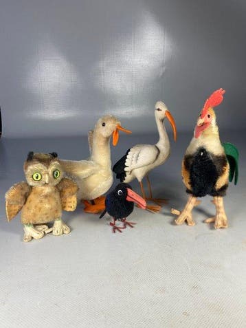 Steiff - Pluche speelgoed Lot de 5 Anciens Petits Animaux /