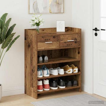 vidaXL Schoenenkast 73,5 x 36 x 92 cm Bewerkt hout Oud hout, Verzenden, Nieuw