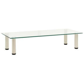 vidaXL Tv-meubel 80x35x17 cm gehard glas transparant, Verzenden, Nieuw, 50 tot 100 cm, Glas
