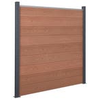 vidaXL Schuttingpaneelset 180x186 cm HKC bruin, Verzenden, Nieuw, Kunststof, 1 tot 2 meter