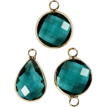 Sieradenhanger, H: 15-20 mm, gatgrootte 2 mm, groen, 1 doos, Nieuw