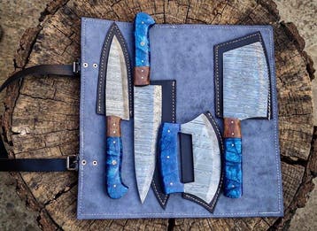 Kitchens Knife, Chef’s Knife, Hand Forged in Old Damascus