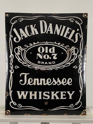 Jack Daniels - Emaille bord - 50x40 cm - Gemaakt van een