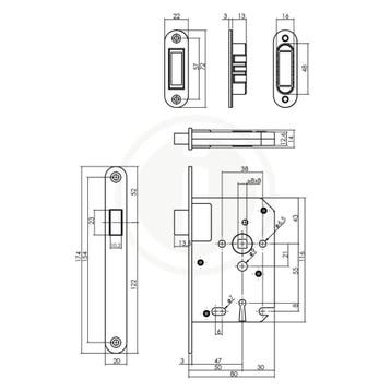 Intersteel magneet klavier dag en nachtslot met RVS, Verzenden, Nieuw